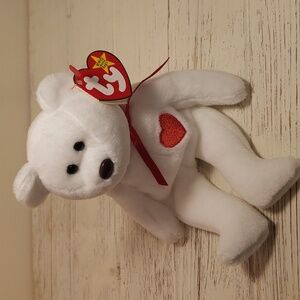 Vintage 1993 Ty Beanie Baby Valentino Bear Brown Nose PVC Rare Original NWT